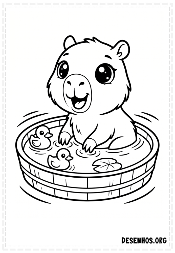 Desenho de capivara para colorir 7