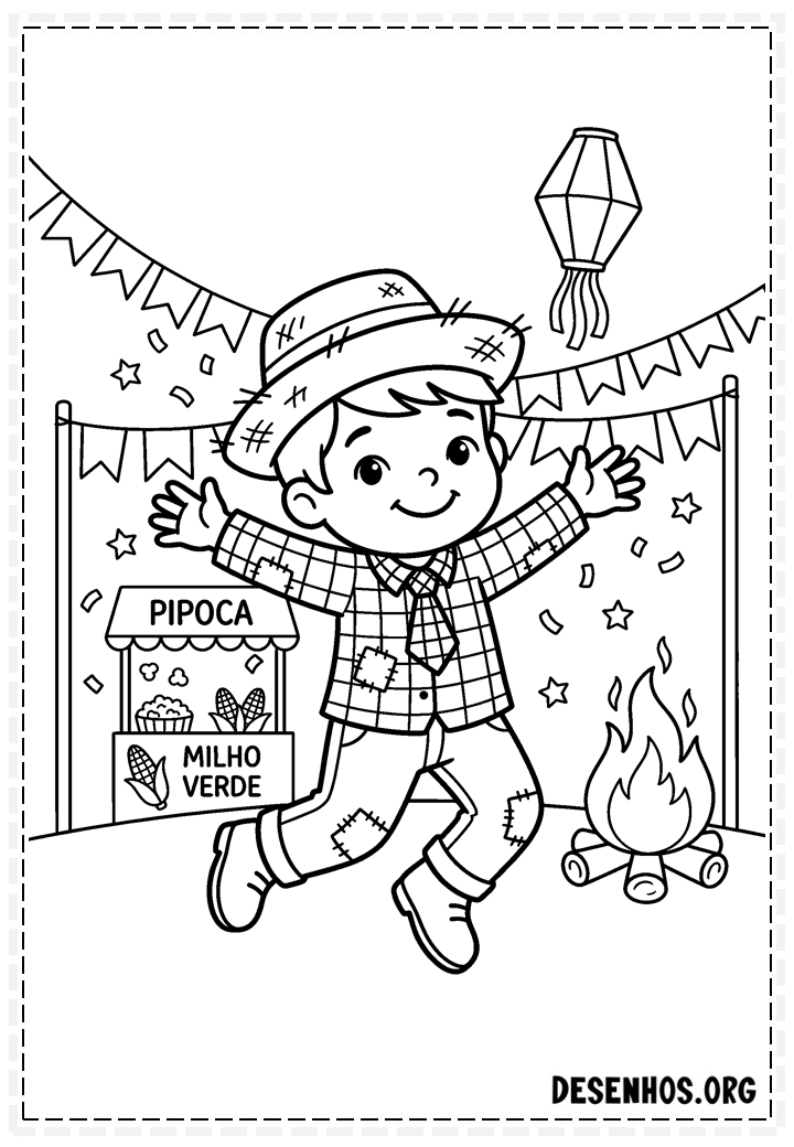 30 Desenhos de festa junina para imprimir