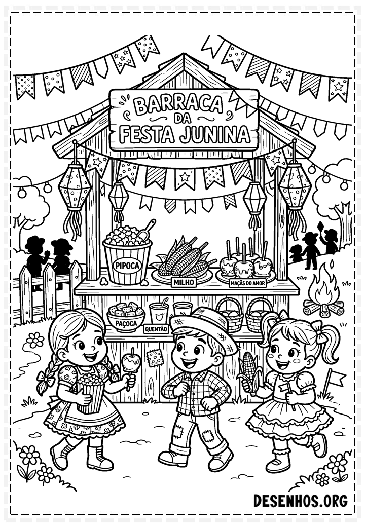 30 Desenhos de festa junina para imprimir