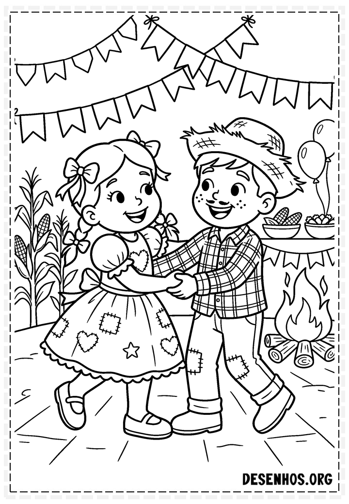 30 Desenhos de festa junina para imprimir