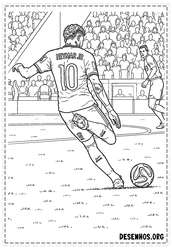 35 Desenhos do Neymar para colorir