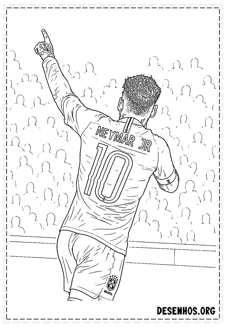 35 Desenhos do Neymar para colorir