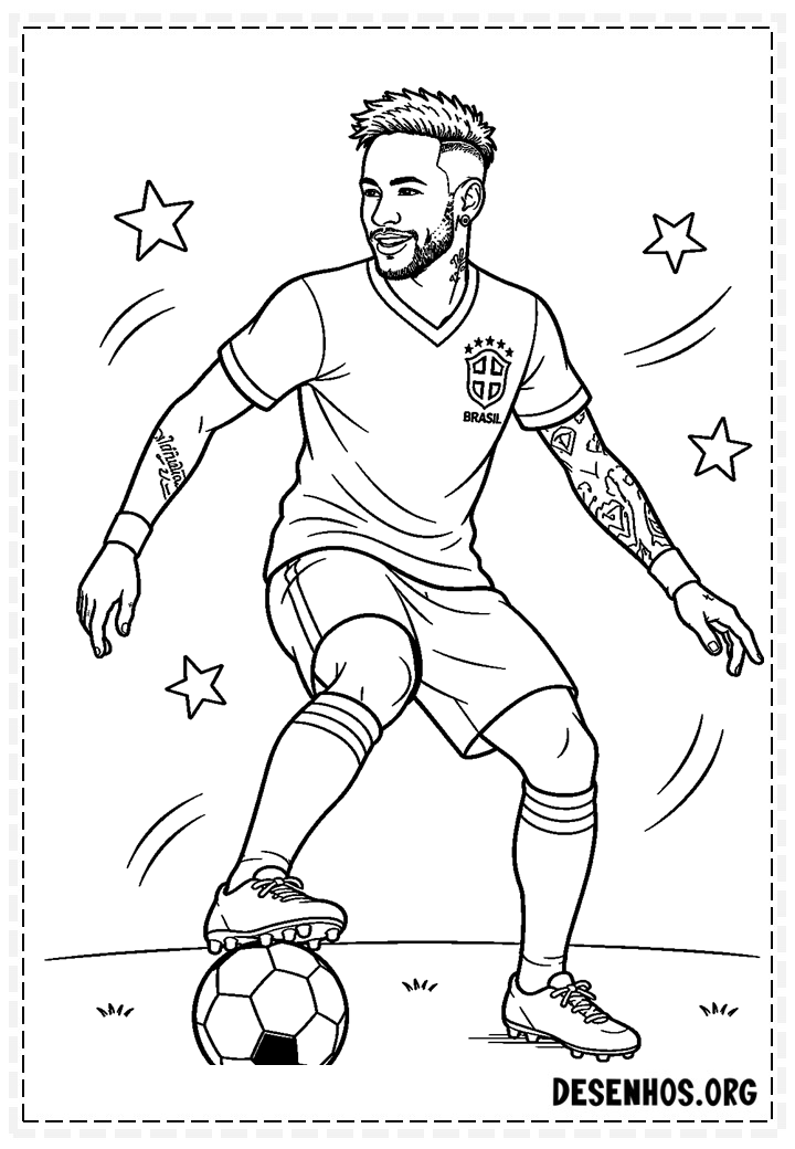 35 Desenhos do Neymar para colorir