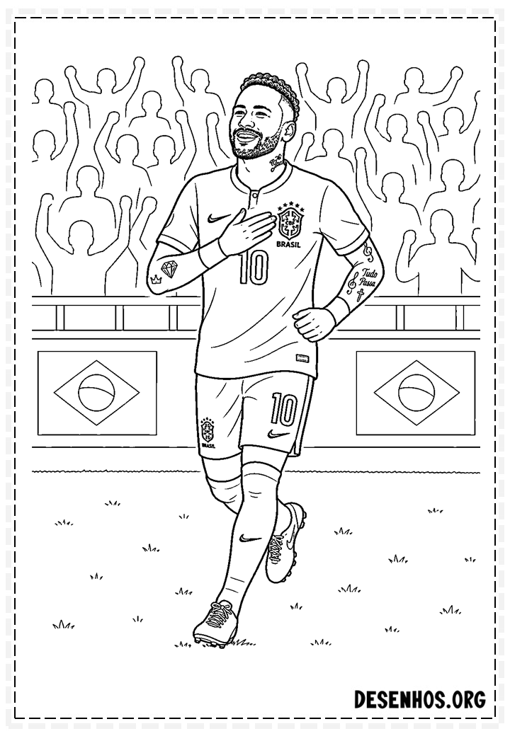 35 Desenhos do Neymar para colorir