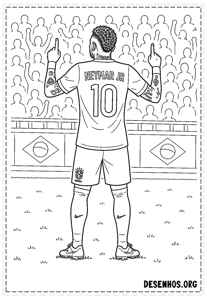 35 Desenhos do Neymar para colorir