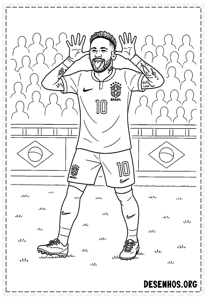 35 Desenhos do Neymar para colorir