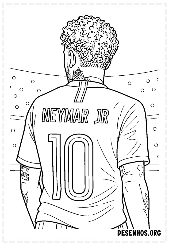 35 Desenhos do Neymar para colorir