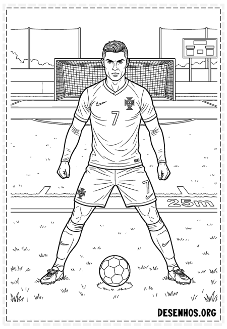 25 DESENHOS DO CRISTIANO RONALDO PARA COLORIR