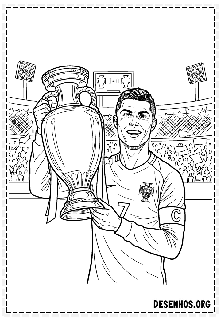 25 DESENHOS DO CRISTIANO RONALDO PARA COLORIR
