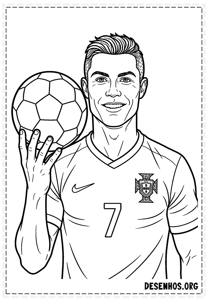 25 DESENHOS DO CRISTIANO RONALDO PARA COLORIR