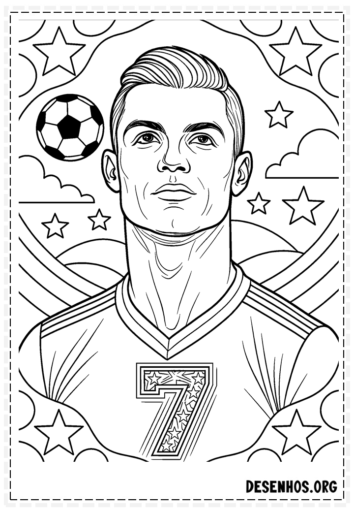 25 DESENHOS DO CRISTIANO RONALDO PARA COLORIR
