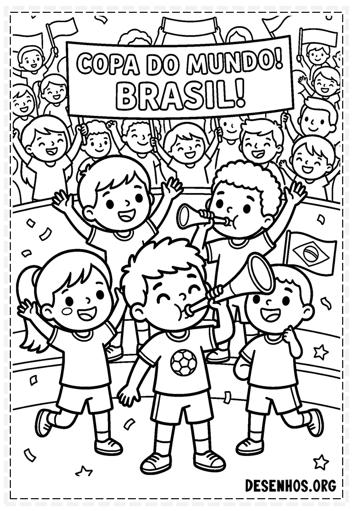 40 Desenhos da Copa do Mundo 2026 para Colorir e Imprimir