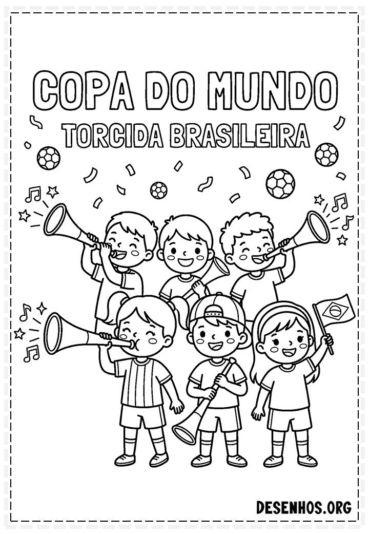 40 Desenhos da Copa do Mundo 2026 para Colorir e Imprimir