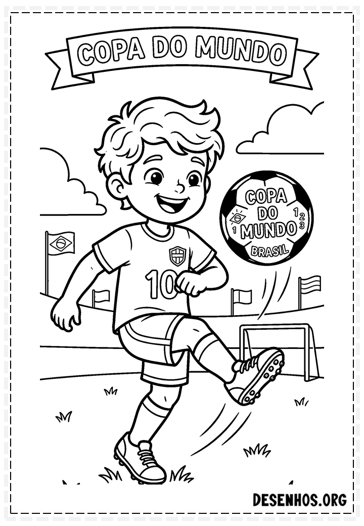40 Desenhos da Copa do Mundo 2026 para Colorir e Imprimir