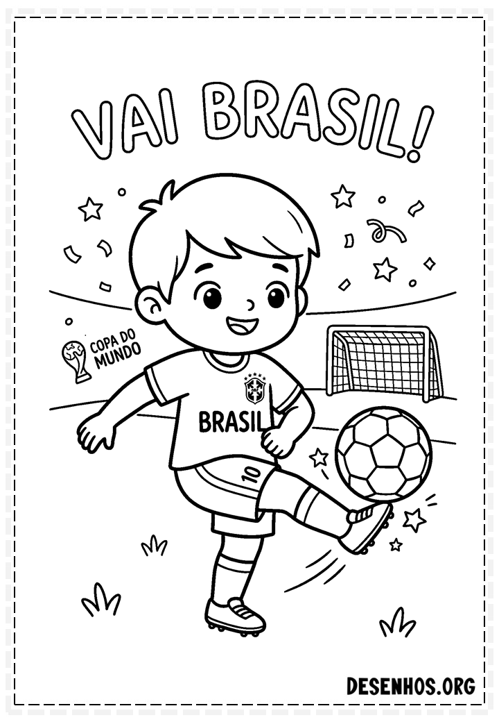 40 Desenhos da Copa do Mundo 2026 para Colorir e Imprimir