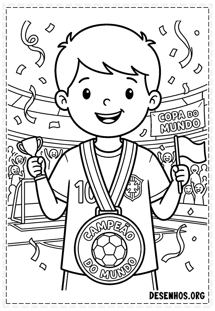 40 Desenhos da Copa do Mundo 2026 para Colorir e Imprimir