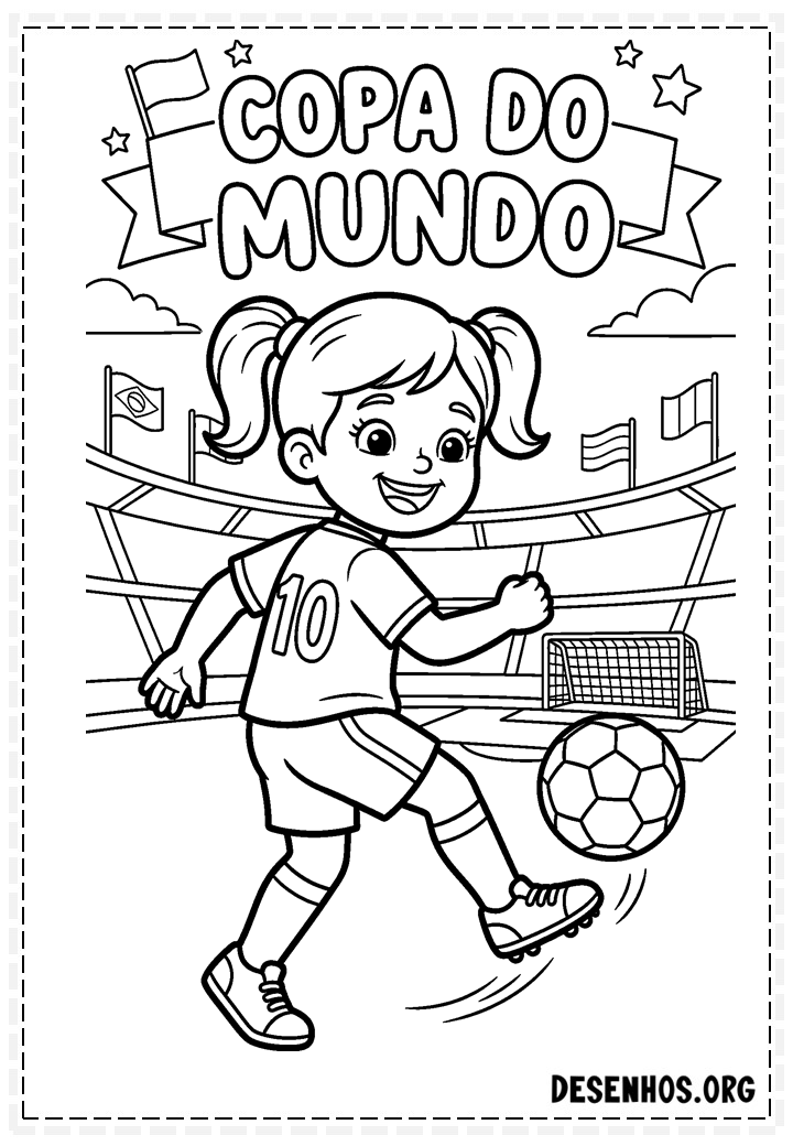 40 Desenhos da Copa do Mundo 2026 para Colorir e Imprimir
