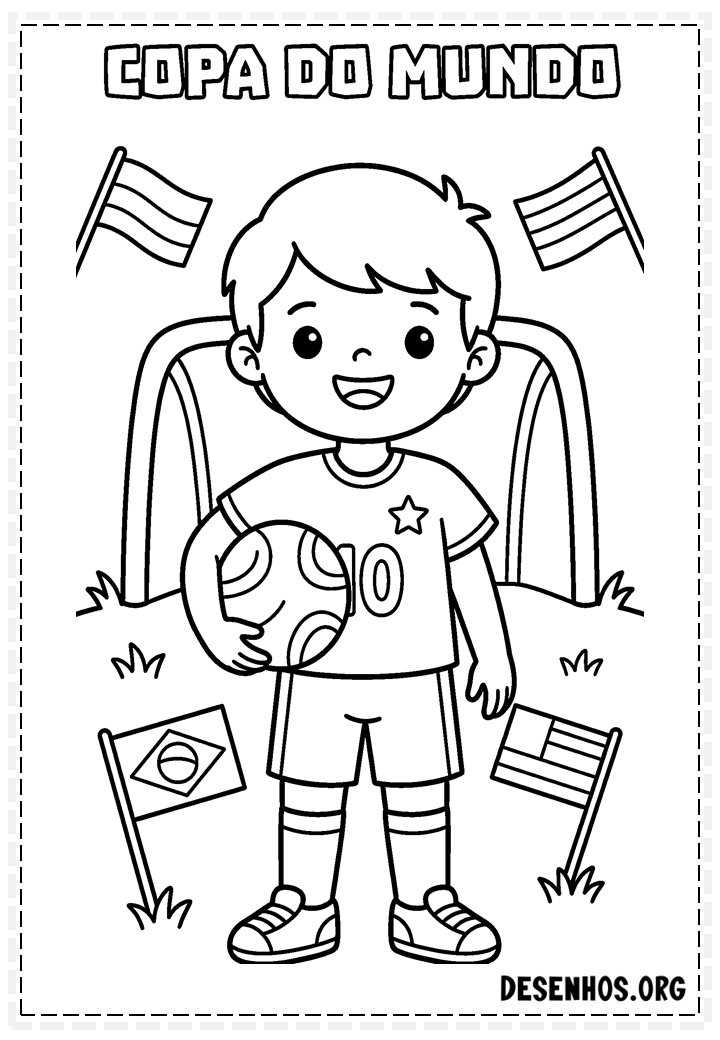 40 Desenhos da Copa do Mundo 2026 para Colorir e Imprimir