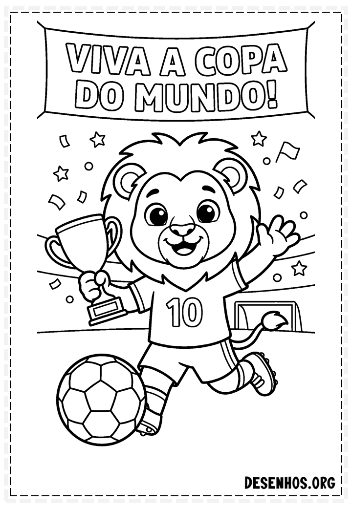 40 Desenhos da Copa do Mundo 2026 para Colorir e Imprimir