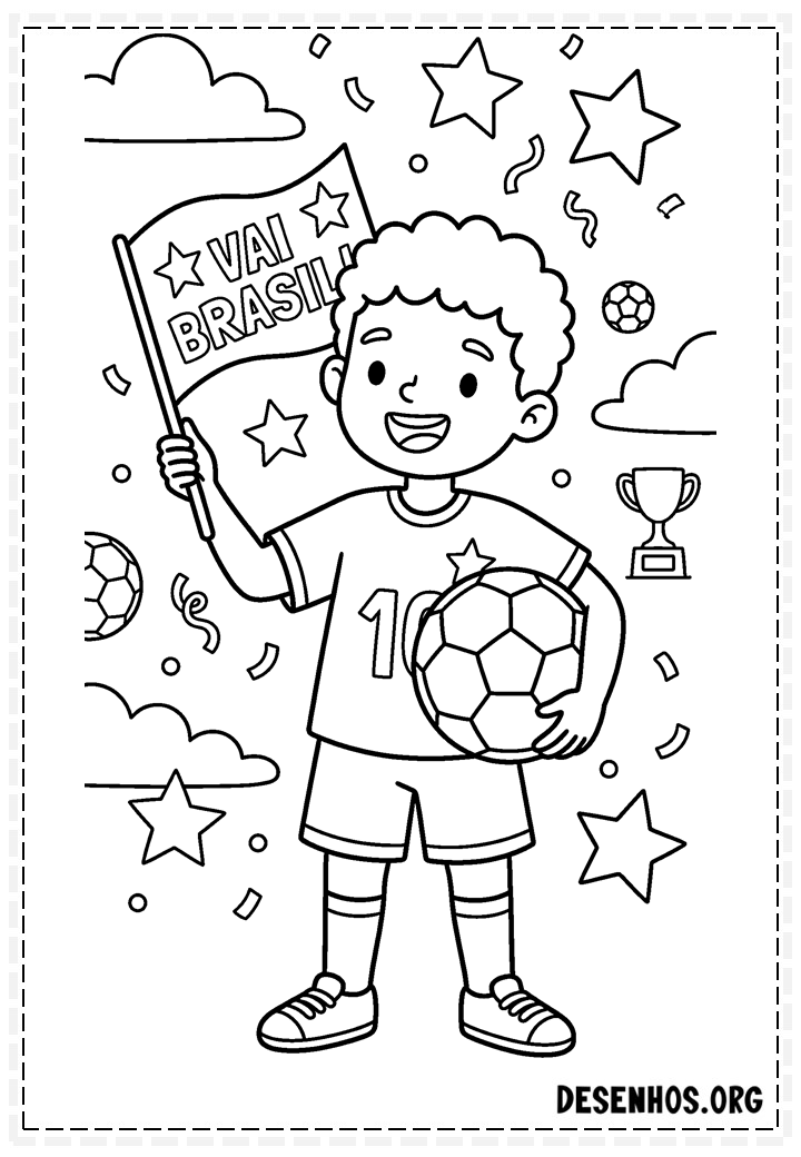 40 Desenhos da Copa do Mundo 2026 para Colorir e Imprimir