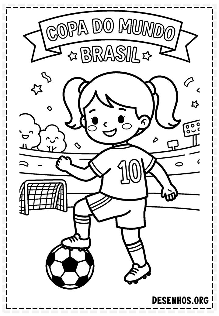 40 Desenhos da Copa do Mundo 2026 para Colorir e Imprimir