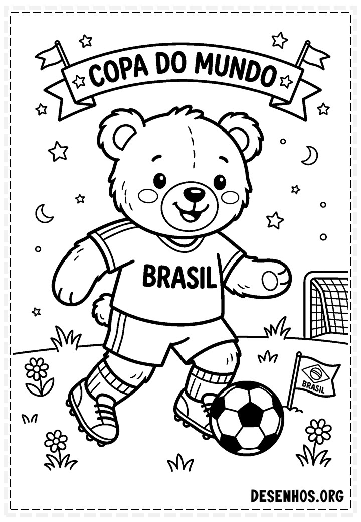 40 Desenhos da Copa do Mundo 2026 para Colorir e Imprimir