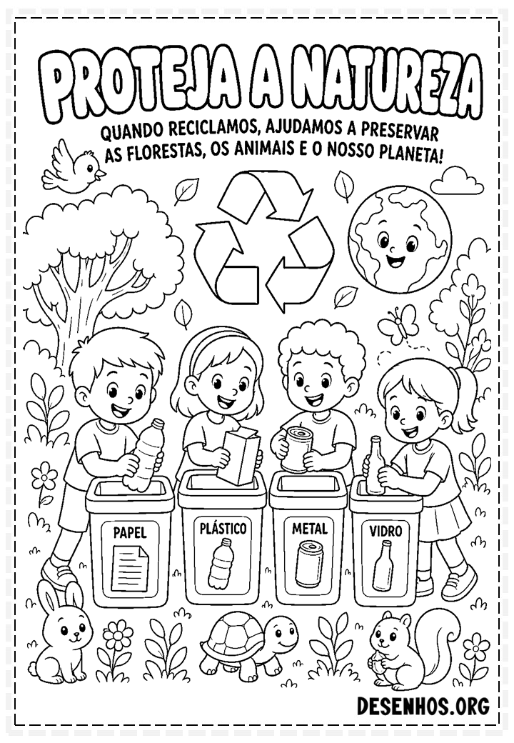 15 Desenhos de Reciclagem para Colorir e Imprimir Grátis 15 Desenhos de Reciclagem para Colorir e Imprimir Grátis