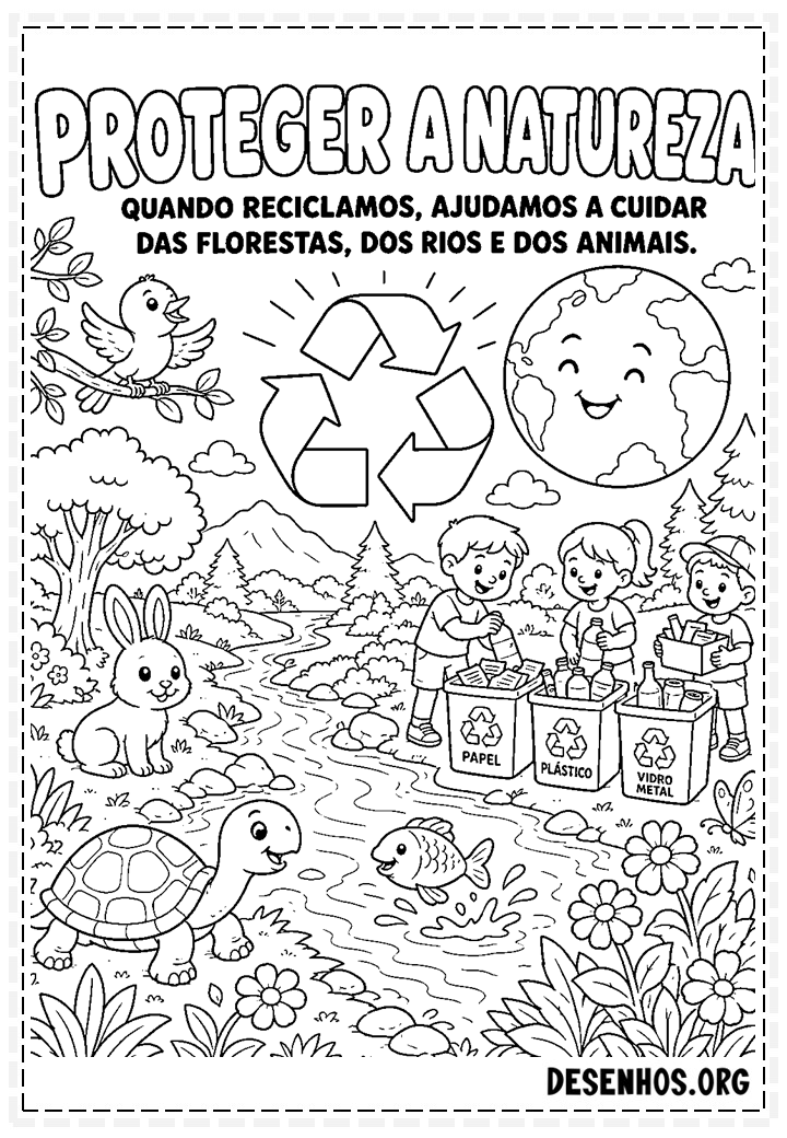 15 Desenhos de Reciclagem para Colorir e Imprimir Grátis 15 Desenhos de Reciclagem para Colorir e Imprimir Grátis