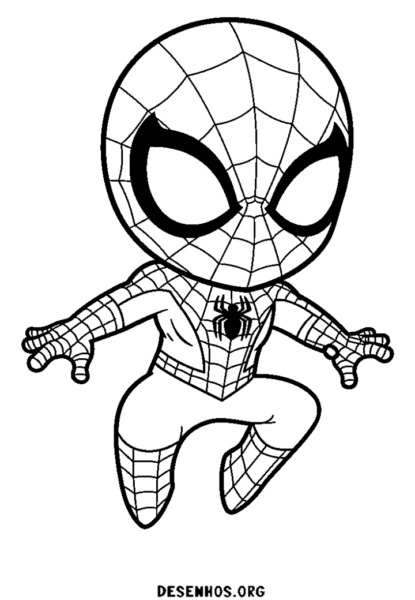 homem-aranha-fofo-para-colorir 14