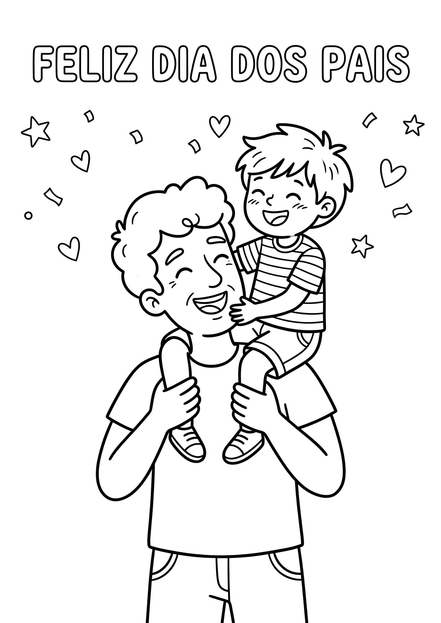 20 desenhos fofos para colorir no Dia dos Pais