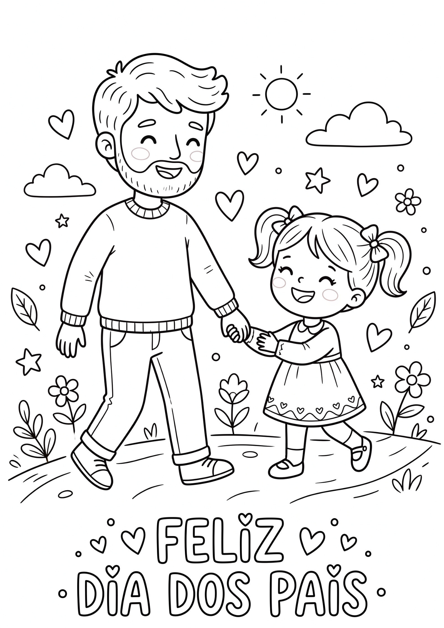 20 desenhos fofos para colorir no Dia dos Pais