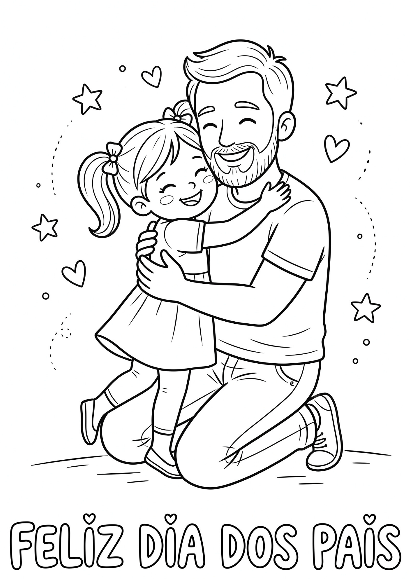 20 desenhos fofos para colorir no Dia dos Pais