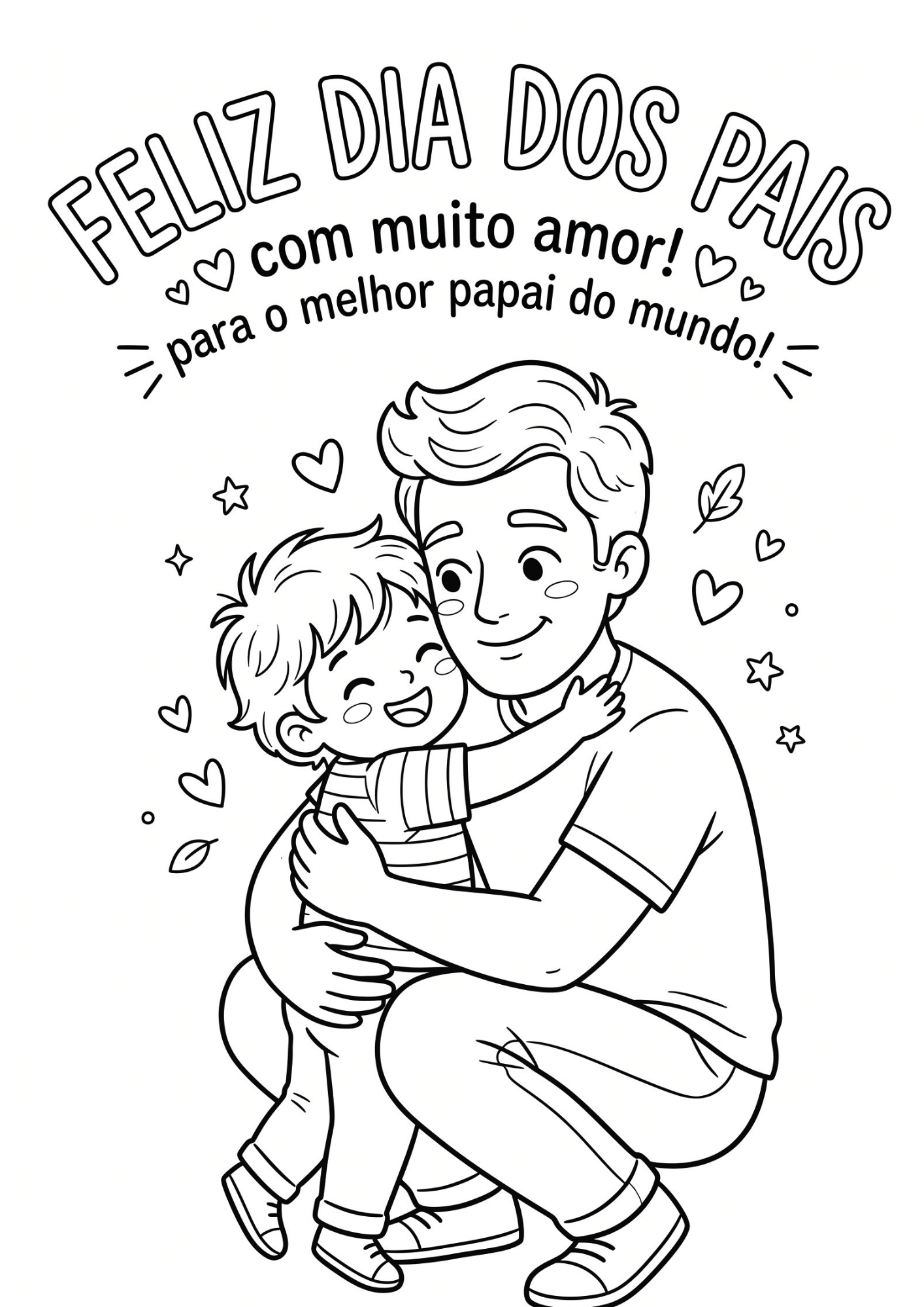 20 desenhos fofos para colorir no Dia dos Pais