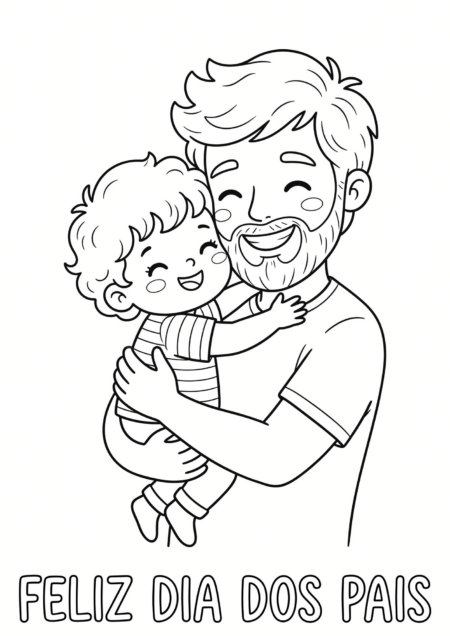 20 desenhos fofos para colorir no Dia dos Pais