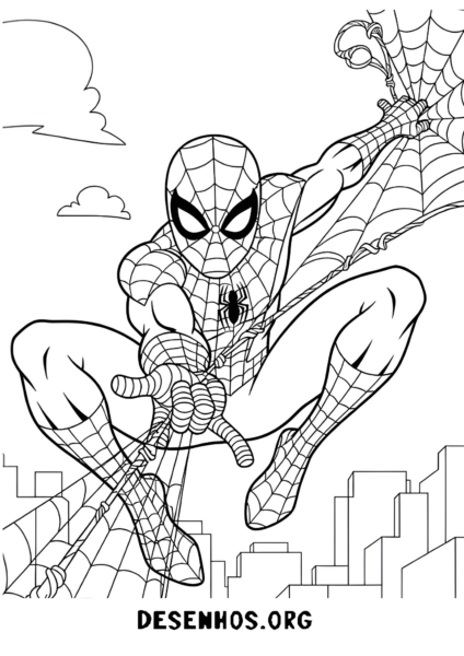 homem-aranha-subindo-em-predio-para-colorir 19