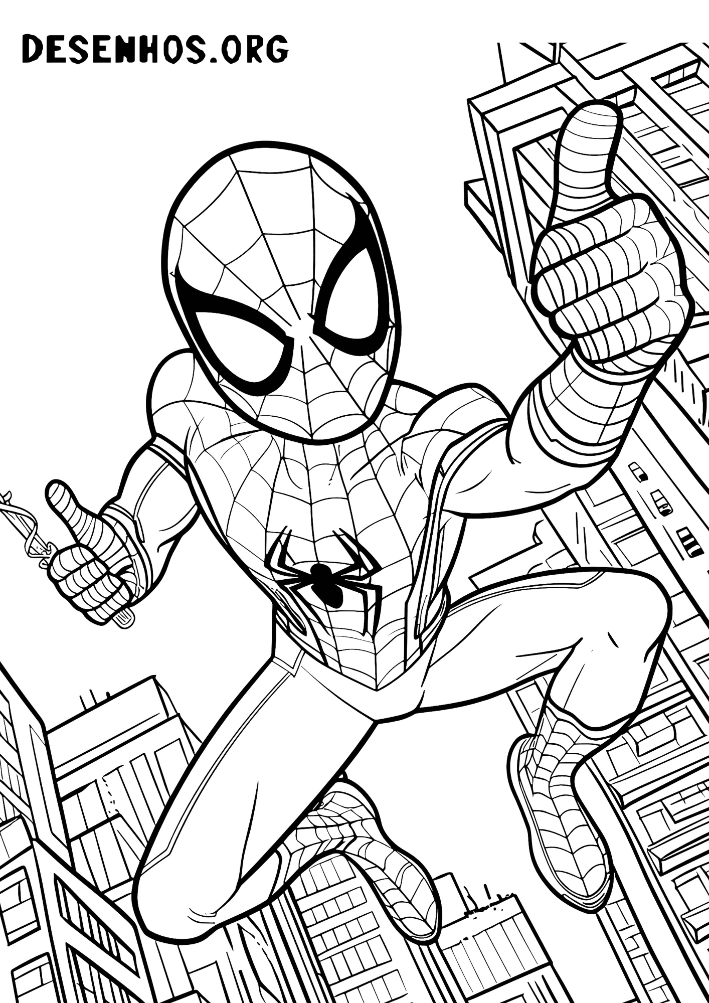 20 Desenho do Homem-Aranha subindo em prédio para colorir 20 Desenho do Homem-Aranha subindo em prédio para colorir